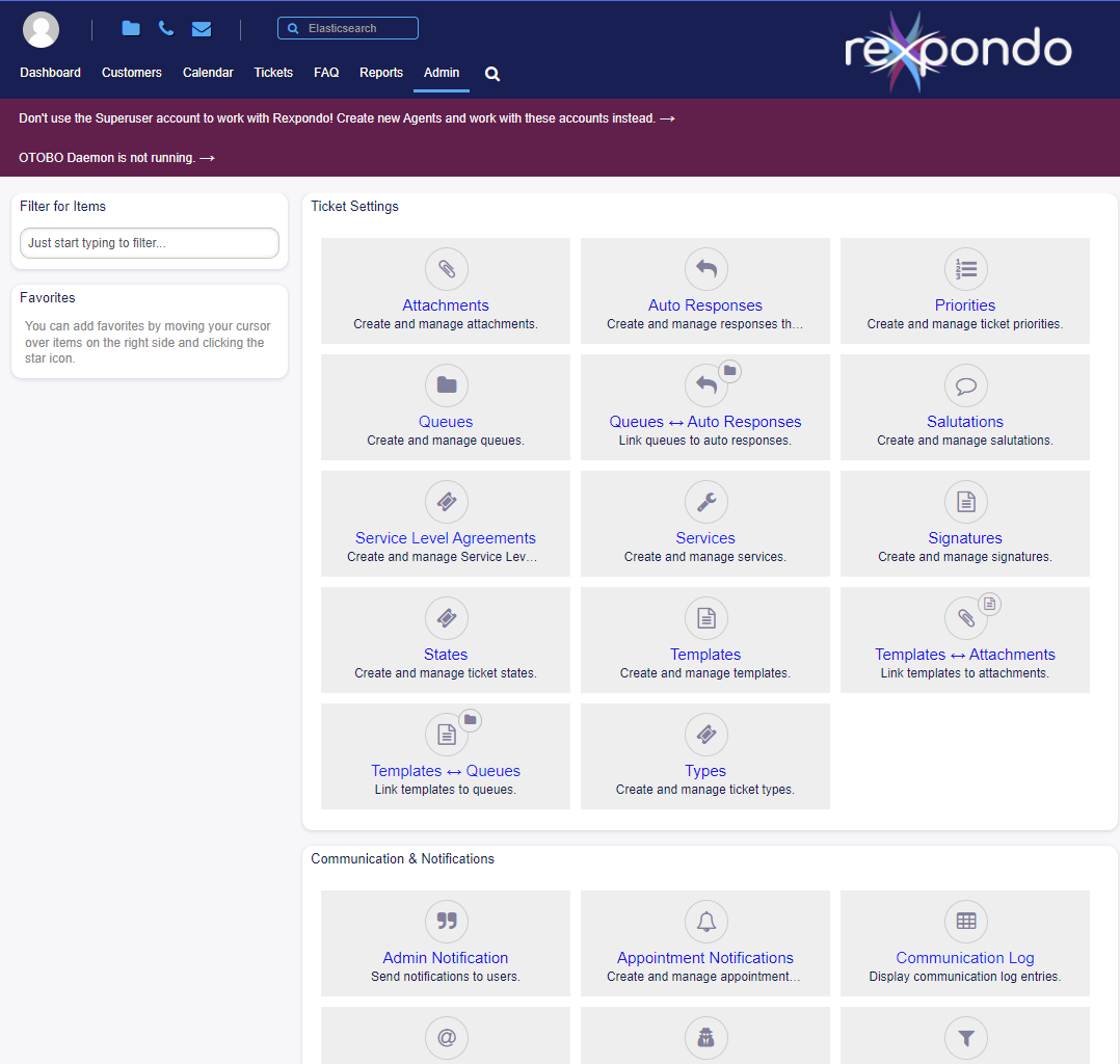 Administrator Interface