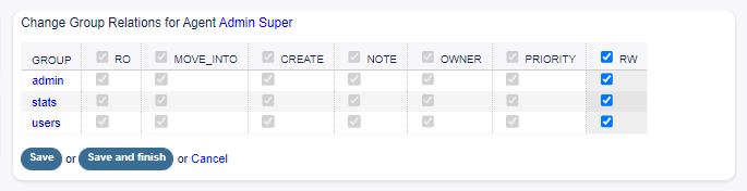 Change Group Relations for Agent