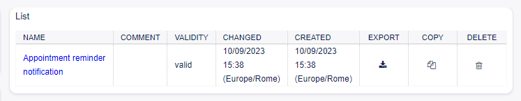 Delete Appointment Notification Screen