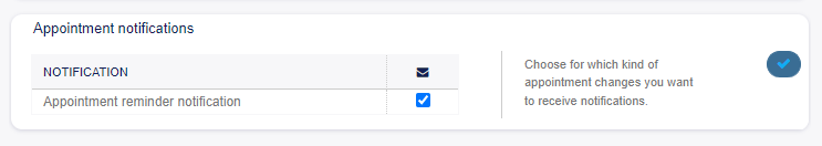 Personal Appointment Notification Settings
