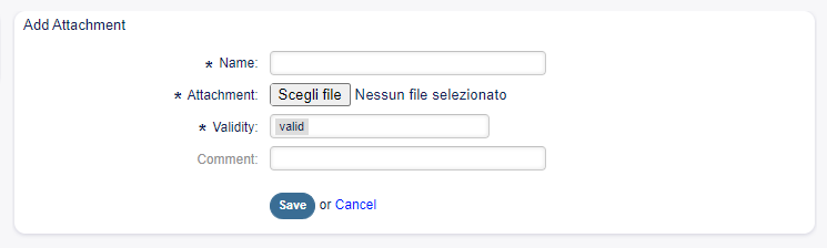 Add Attachment Screen