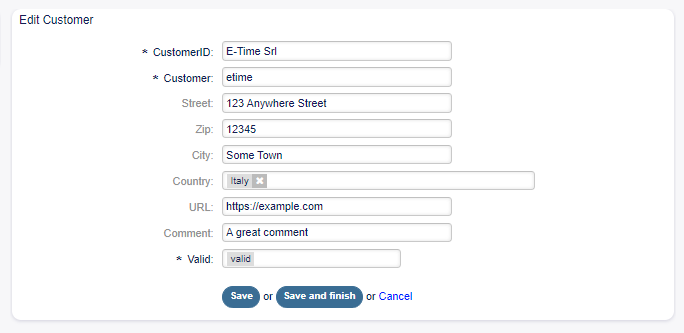 Edit Customer Screen