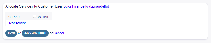Change Service Relations for Customer User