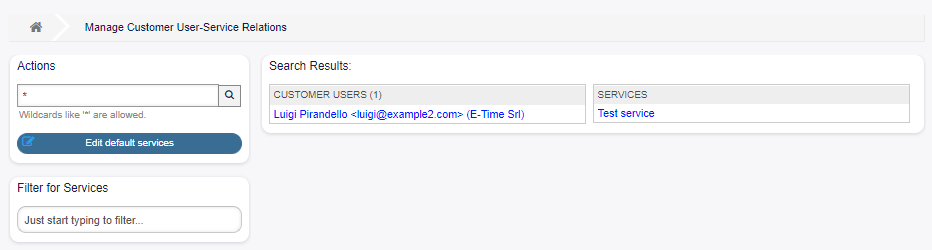 Manage Customer User-Service Relations