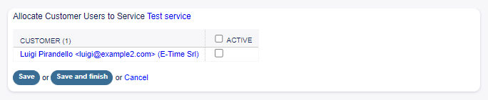 Change Customer User Relations for Service