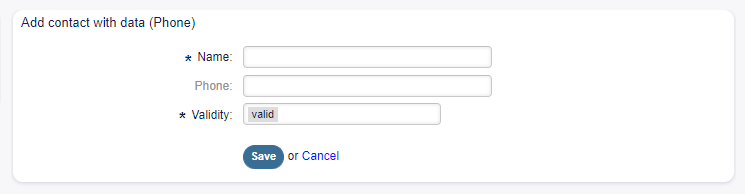 Add Contact With Data Screen