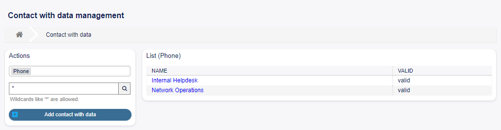 Contact With Data Management Screen