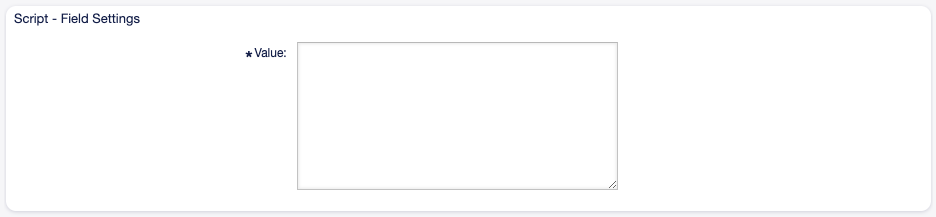 Script Dynamic Field Settings