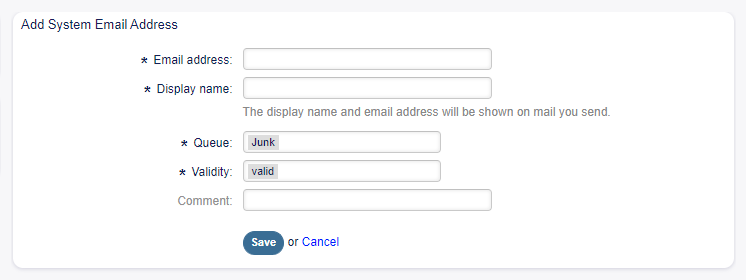 Email Address Add Screen