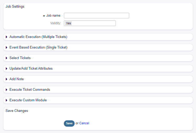 Create New Generic Agent Job Screen