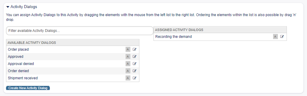 Book Ordering - Assign Activity Dialog