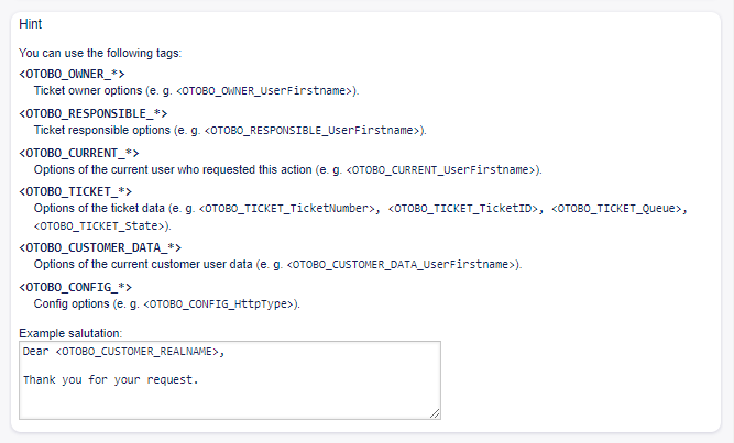 Salutation Variables