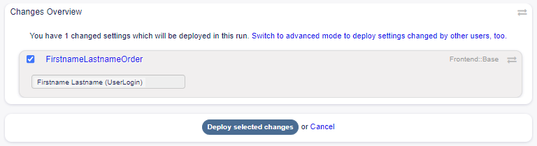 System Configuration - Setting Changes