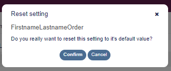 System Configuration - Reset Setting