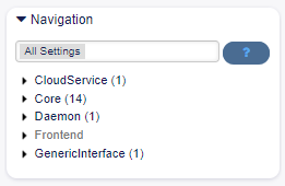 System Configuration Navigation Tree