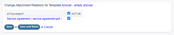 Change Attachment Relations for Template