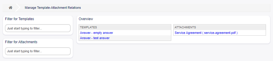 Manage Template-Attachment Relations