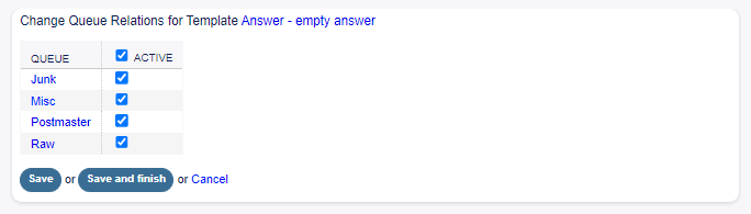 Change Queue Relations for Template