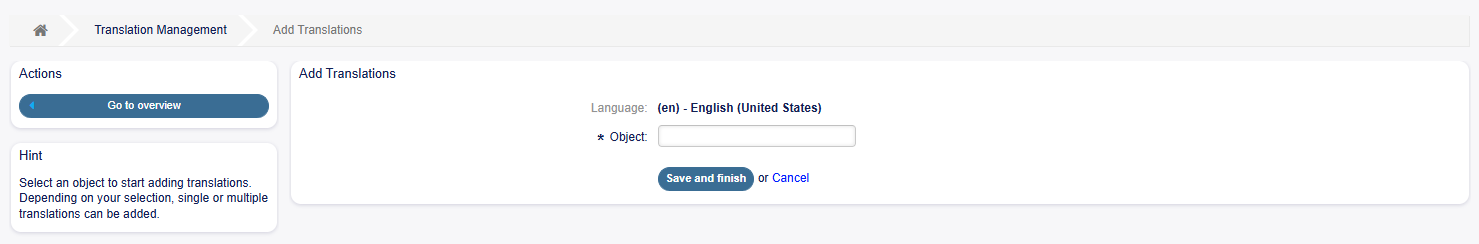 Add New Translation Screen