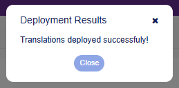 Deployment Result Translation Screen