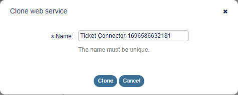 Clone Web Service Screen