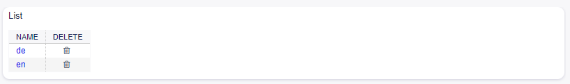 Delete Language Screen