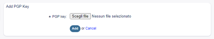 Add PGP Key Screen