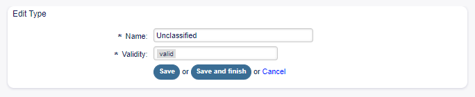 Edit Type Screen