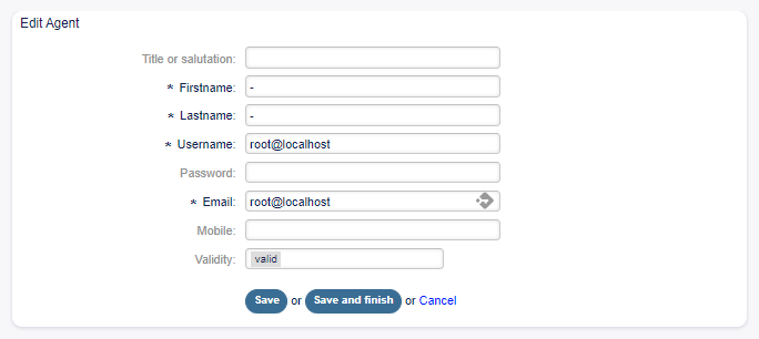 Edit Agent Screen