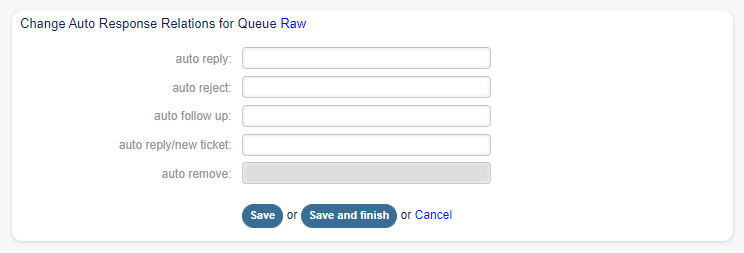 Change Auto Response Relations for Queue