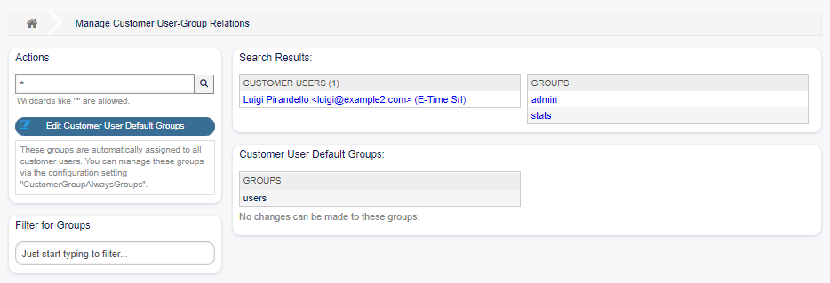 Manage Customer User-Group Relations