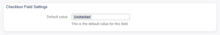 Checkbox Dynamic Field Settings