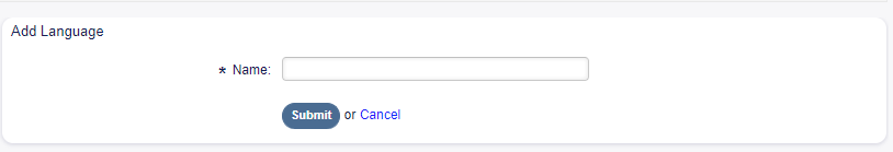 Add Language Screen