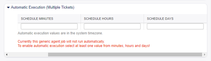 Job Settings - Automatic Execution