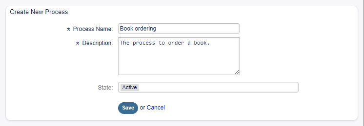 Book Ordering - Create New Process