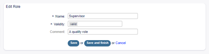 Edit Role Screen