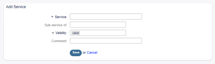 Add Service Screen
