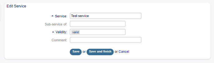 Edit Service Screen