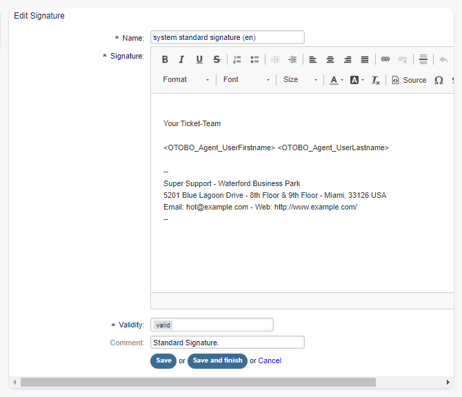 Edit Signature Screen