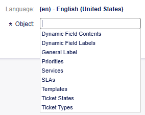 Translation Objects Screen