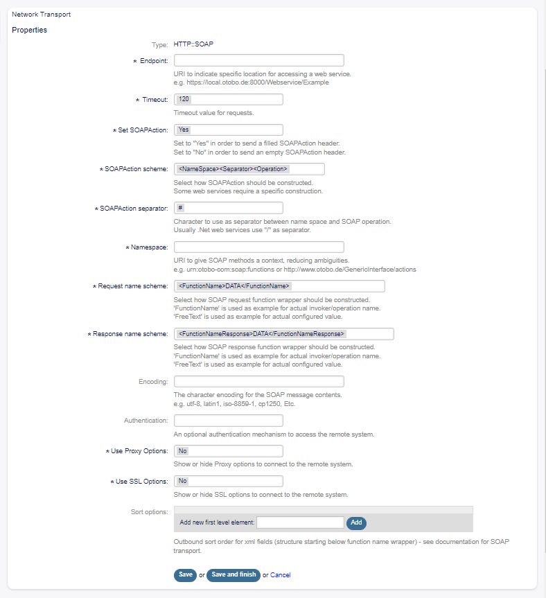 Web Service Settings - Rexpondo as Requester - HTTP\:\:SOAP