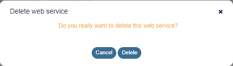 Delete Web Service Screen