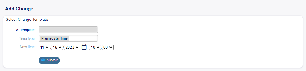 Add New Change From Template