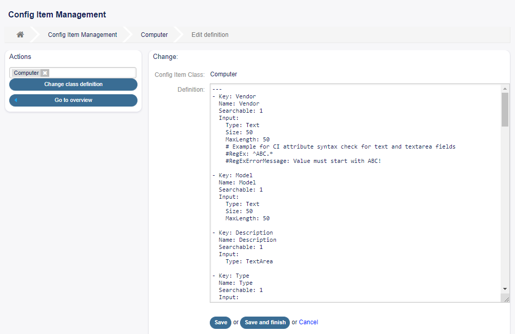 Edit Configuration Item