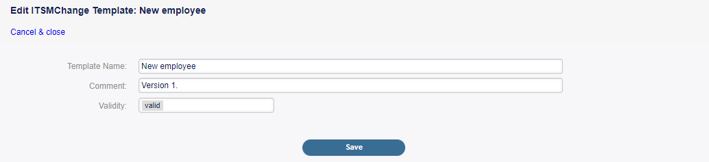 Edit ITSMChange Template