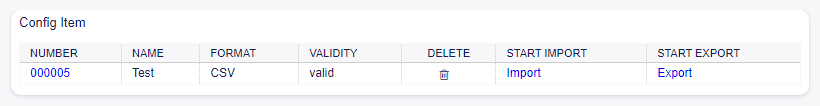 Delete Import Export Template