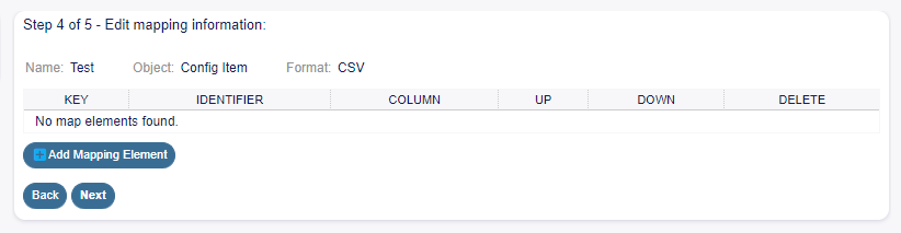 Import Export Edit Mapping Information