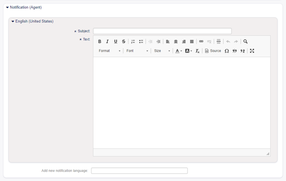 ITSM Change Notification Settings - Notification for Agents