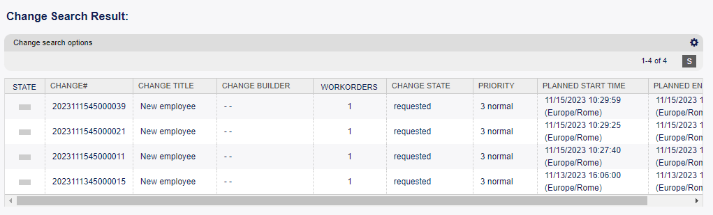ITSMChange Search Results