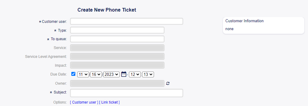 New Phone Ticket
